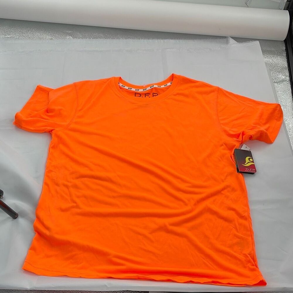D.F.P. Size large bright orange dry fit pullover